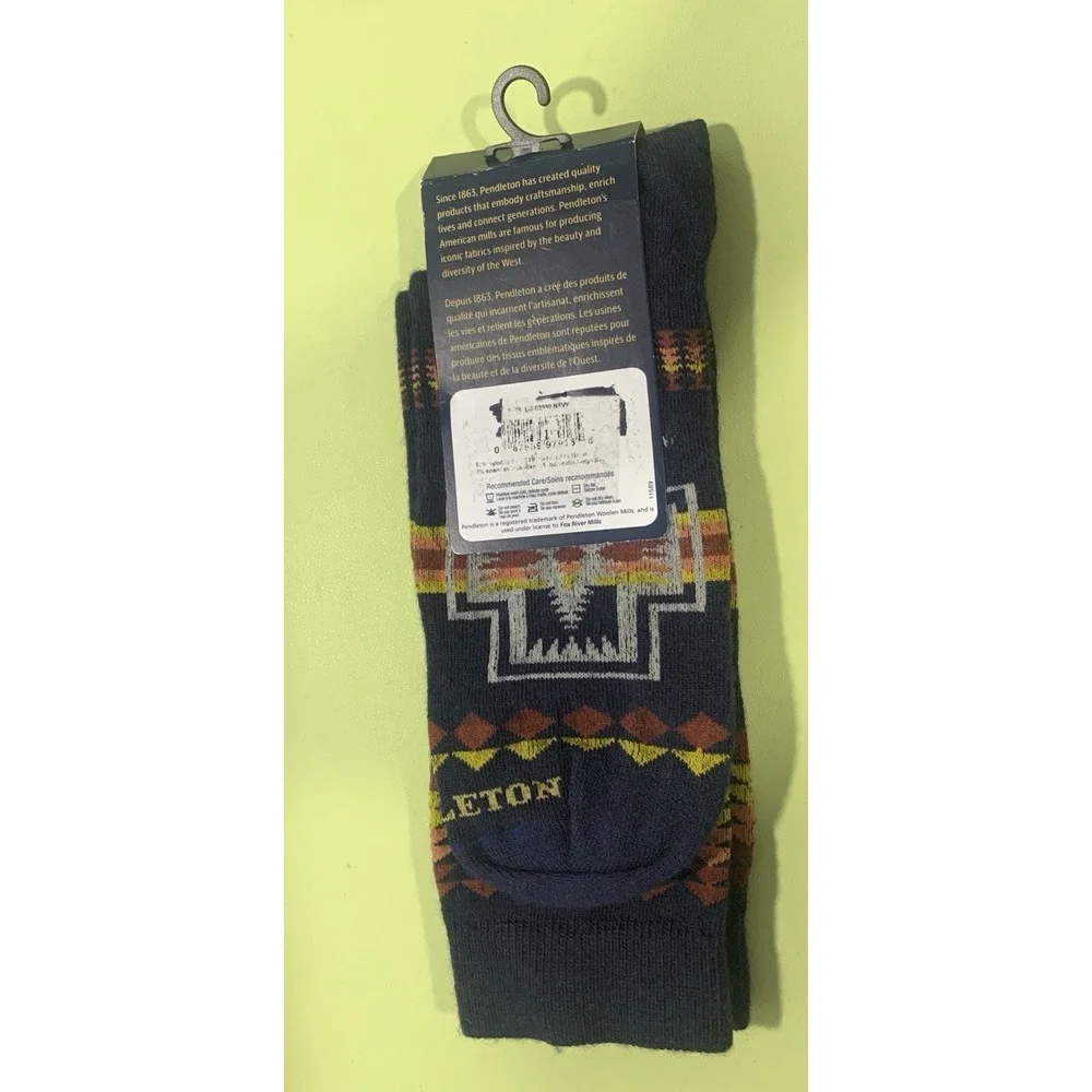NEW Pendleton Wool Blends Crew Sock Harding /Navy